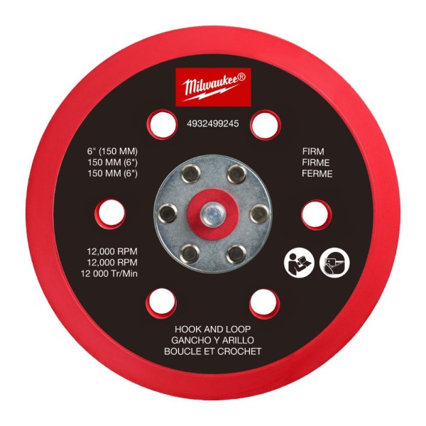 Milwaukee Schleifteller für M12 FUEL 150 mm Exzenterschleifer - hart + Klettverschluss FROSBPHH150