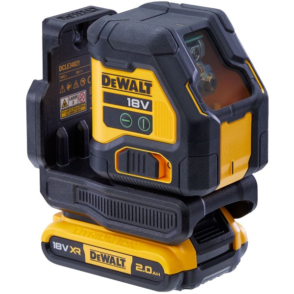 DEWALT Akku-Kreuzlinienlaser Compact 18V grün + Akku + Schnellladegerät