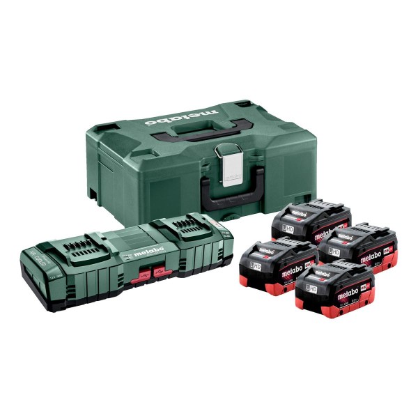 Metabo Basis Set 4 x LiHD 8.0 Ah + ASC 145 Duo + metaBOX 145