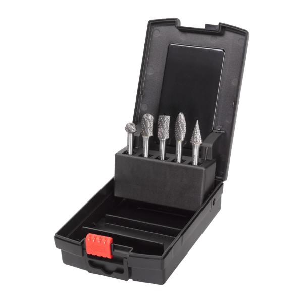 Milwaukee HM-Fräser-Set für Geradschleifer 6 mm Schaft ø 10 mm, 5-teilige Kassette