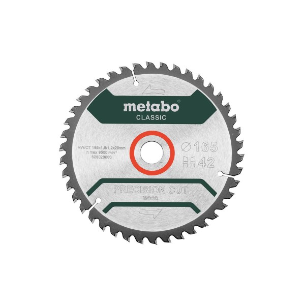 Metabo Sägeblatt precision cut wood - classic 165x1,8/1,2x20 Z42 WZ 5° / - Karton