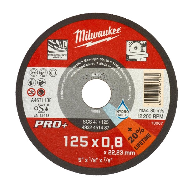 Milwaukee Metalltrennscheibe PRO+ INOX 125 mm