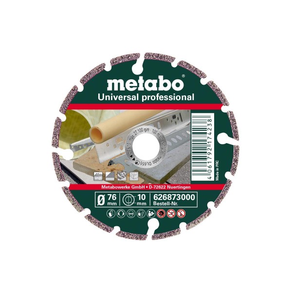 Metabo Diamanttrennscheibe, 76x10,0mm, UP, Universal professional