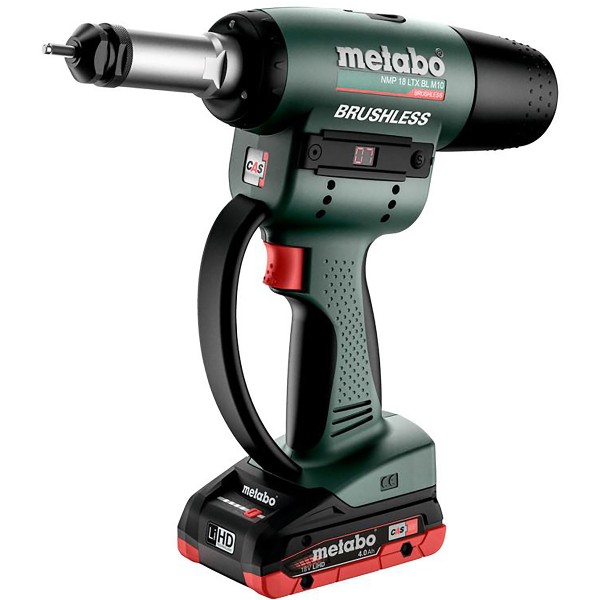 Metabo Akku-Nietmutternpistole NMP 18 LTX BL M10 metaBOX 145 M - 18V 2x4Ah LiHD + ASC 55