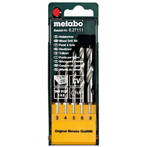 Metabo Holzbohrer-Kassette E 6,3 - 5 teiliges Set