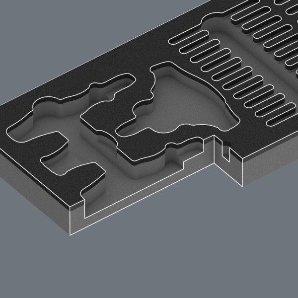 Wera 9752 Schaumstoffeinlage Kraftform Kompakt Ratschen-Set 24-teilig