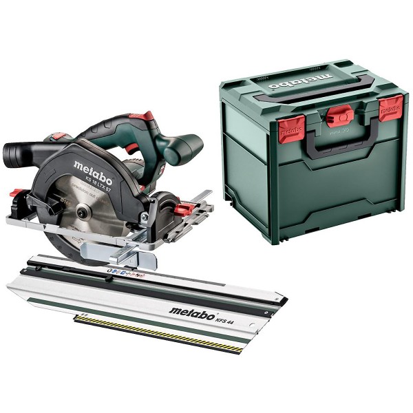 Metabo Akku-Handkreissäge KS 18 LTX 57 Set mit Kappschiene KFS 44 - metaBOX 340