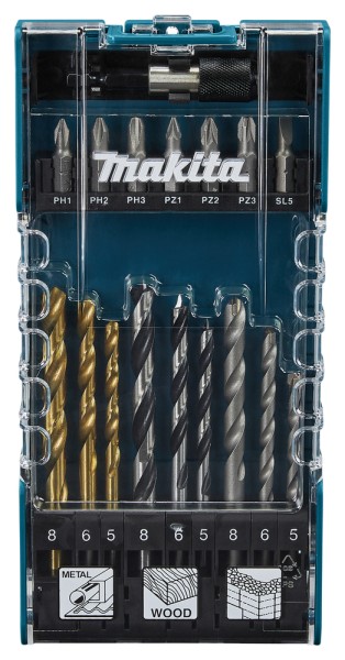 Makita Bohrer-Bit-Set 17-tlg. - Ø 5-8 mm in Box - D-74887