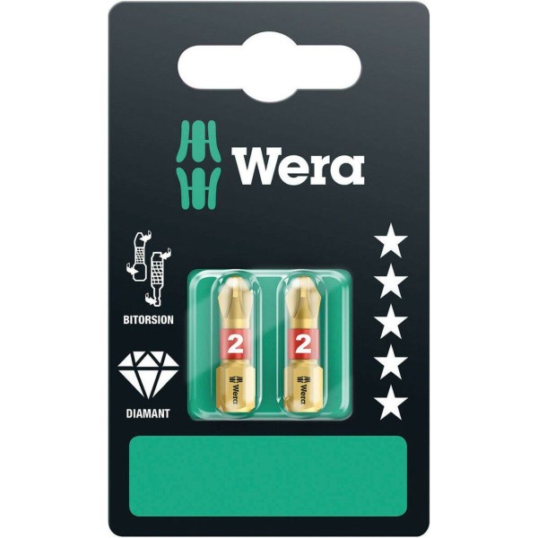 Wera 851/1 BDC SB Bits, PH 2 x 25 mm, 2-teilig