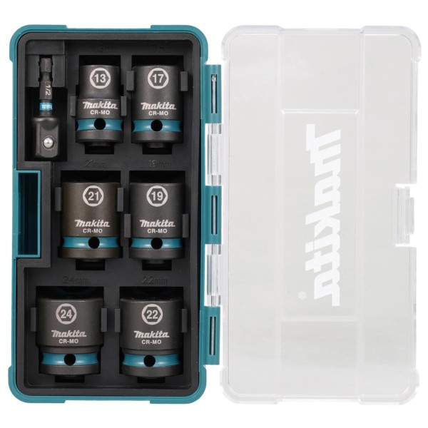 Makita Schlagnuss-Set 1/2 Zoll - 7-teilig - CR-MO - Impact Black - E-16592