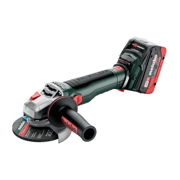 Metabo Akku-Winkelschleifer WB 18 LT BL 11-125 Quick mit Bremse, Schnellspannmutter - metaBOX 165 L - 18V 2x8Ah LiHD + ASC 145