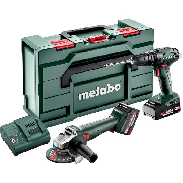 Metabo Akku Combo Set 2.4.4 18 V SB 18 + W 18 L 9-125 - metaBOX 165 L