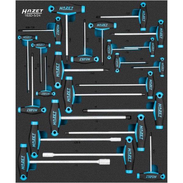 HAZET Steckschlüssel Satz mit T-Griff 163D-5/24 - 24-teilig