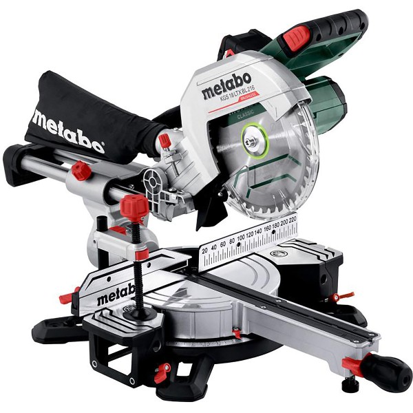 Metabo Akku-Kappsäge KGS 18 LTX BL 216 mit Zugfunktion - - 18V 2x5.2Ah Li-Power + ASC 55