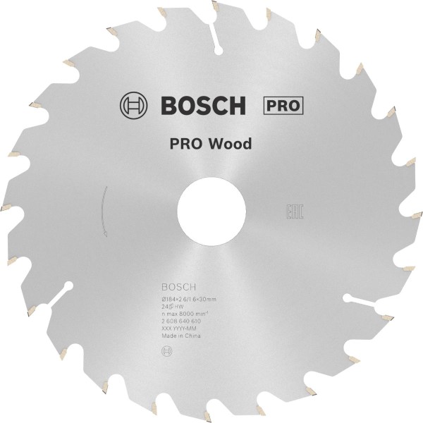 Bosch Kreissägeblatt Optiline Wood für Handkreissägen ø 184 mm, 30 mm Bohrung