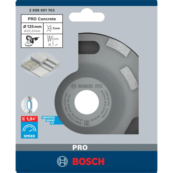 Bosch Diamanttopfscheibe Expert for Concrete Hohe Geschwindigkeit 125 x 22,23 x 5 mm