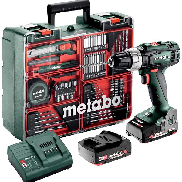 Metabo Akku-Schlagbohrschrauber SB 18 L Set Mobile Werkstatt - Kunststoffkoffer - 18V 2x2Ah Li-Power + SC 30