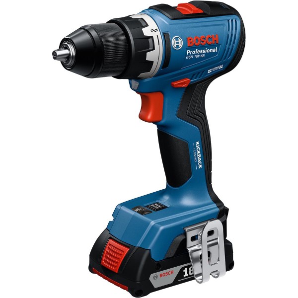 Bosch Akku-Bohrschrauber GSR 18V-65, 2 x Akku GBA 18V 4.0Ah