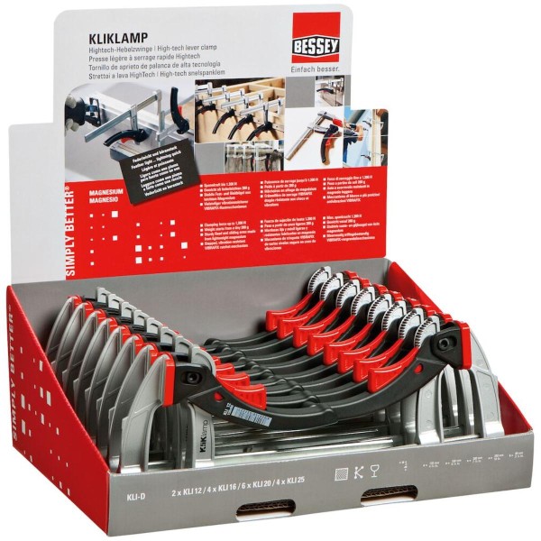 Bessey Hightech‑Hebelzwinge KliKlamp Theken‑Display