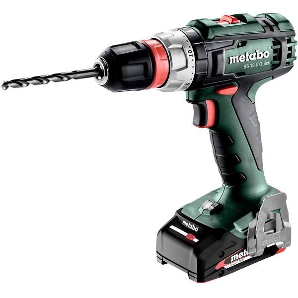 Metabo Akku-Bohrschrauber BS 18 L Quick metaBOX 145 - 18V 2x2Ah Li-Power + SC 30