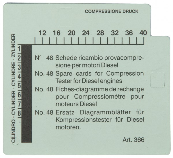 KS Tools Kompressions-Druckprüfgerät-Diagrammkarten-Satz für Dieselmotoren (VPE=48)