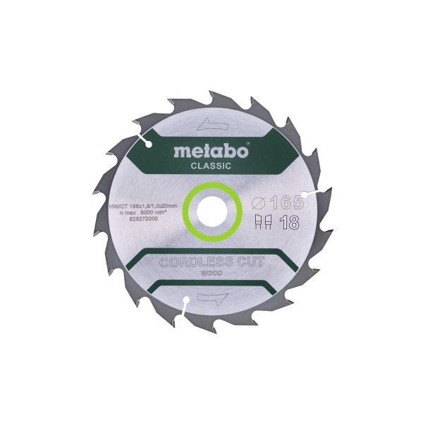 Metabo Sägeblatt cordless cut wood - classic 165, WZ-- Karton