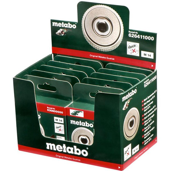 Metabo Quick-Spannmutter M 14 im Display, für alle Winkelschleifer - 10 Stück