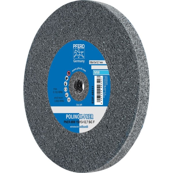 PFERD POLINOX verpresstes Vlies-Rad PNER Bohrung 12,7 mm SiC für Finish