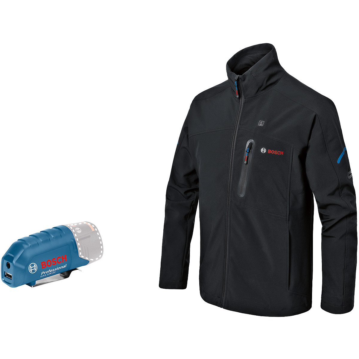 Bosch Beheizbare | tuulzone | Jacken Arbeitsschutz Jacke | mit GHJ XA Jacken Beheizbare | Arbeitskleidung | 12+18V Akkuadapter