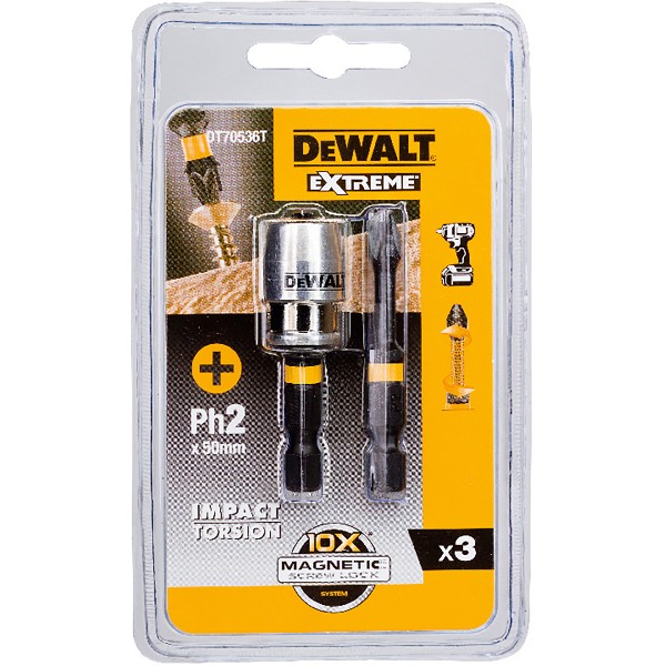 DEWALT Bit-Set schlagfest PH2 50mm 3-tlg.