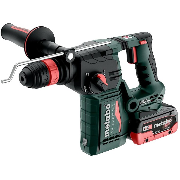 Metabo Akku-Kombihammer KH 18 LTX BL 24 Q mit Metabo-Quick-Wechselfutter - metaBOX 165 L - 18V 2x5.5Ah LiHD + ASC 145