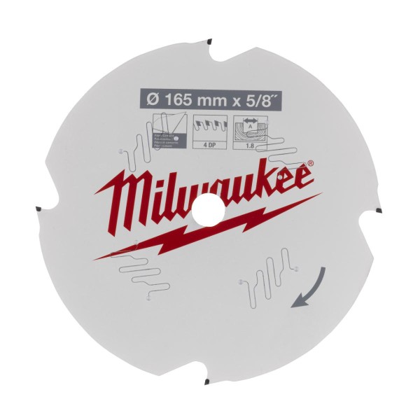 Milwaukee Kreissägeblatt Faserzement für Akku-Handkreissägen 165/15, 87 mm Z4 Diamant