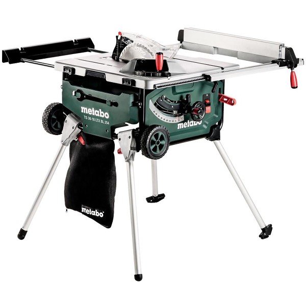 Metabo Akku-Tischkreissäge TS 36-18 LTX BL 254 mit Untergestell und Trolleyfunktion - Karton