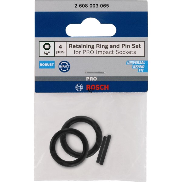 Bosch Retaining Ring and Pin Set for PRO Impact Socket, 3/8", 4 teiliges Set