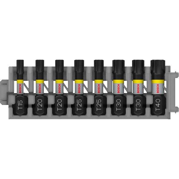 Bosch Schrauberbit-Set Impact Control, 8-teilig, 1 x T15, T40, 2x T20, T25, T30