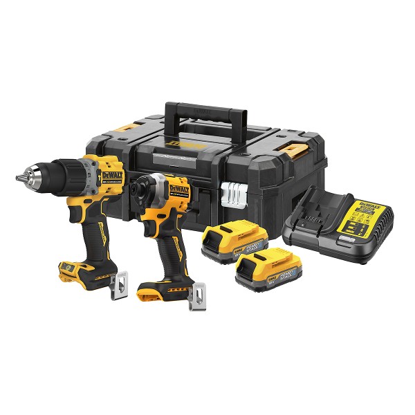 DEWALT 2er Akku Kombopack XR 18V + 2 Powerstack Akkus + Schnellladegerät II