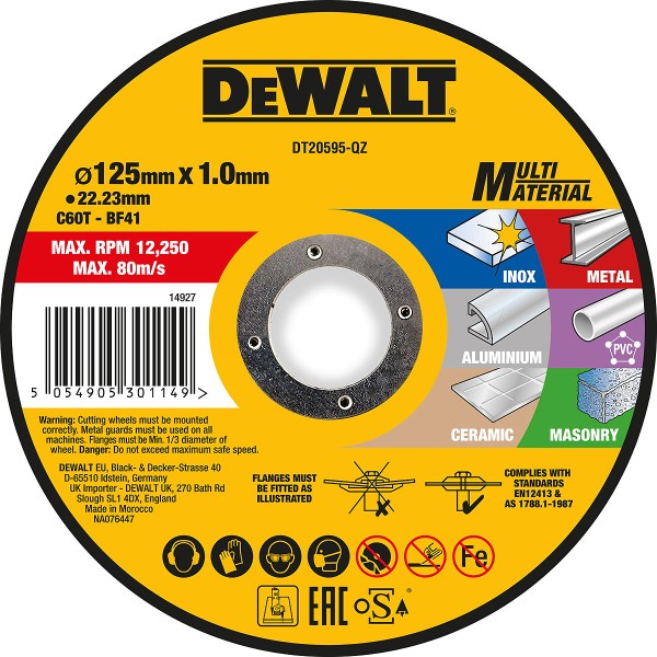 DEWALT High Performance Trennscheibe Multi-Material ø 125mm