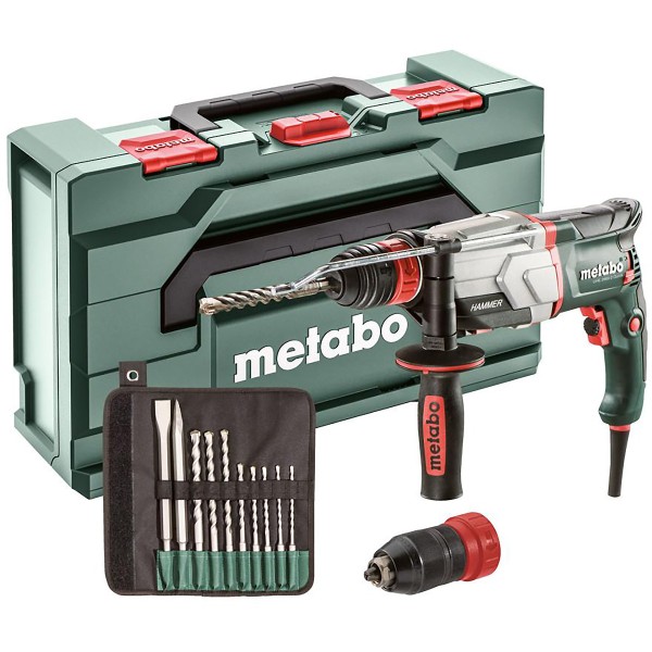 Metabo Multihammer UHE 2660-2 Quick 10 teiliges Set mit SDS-plus-Bohrer-/Meißelsatz - metaBOX 145 L