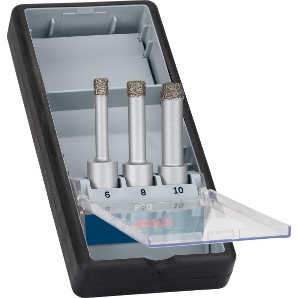 Bosch Diamanttrockenbohrer-Set Robust Line Easy Dry Best for Ceramic, 3-teilig, Durchmesser (mm):6-1