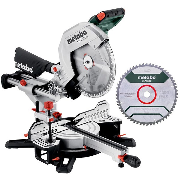 Metabo Kappsäge KGS 305 M Set mit 2. Hartmetall-Sägeblatt - Karton