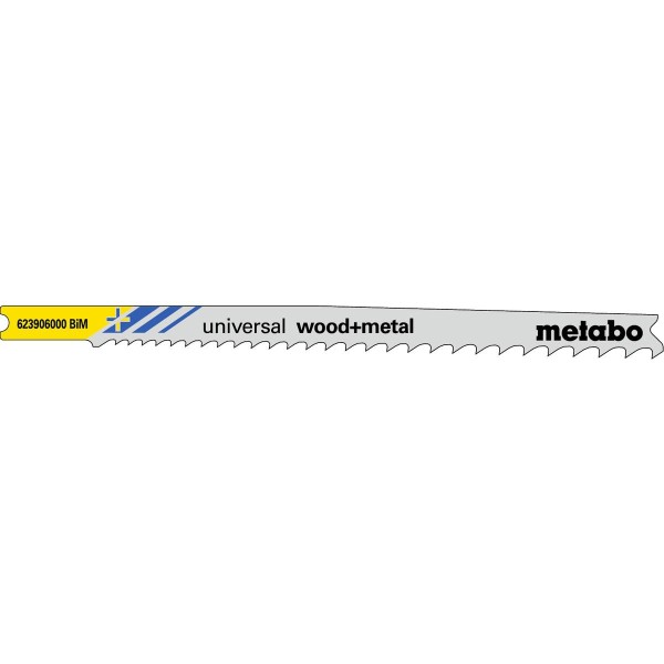 Metabo U-Stichsägeblätter universal wood + metal 107 / 2,4-5,0 mm progressiv BiM Universalschaft - 5 Stück