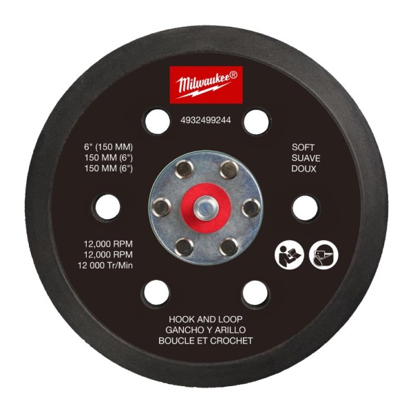 Milwaukee Schleifteller für M12 FUEL 150 mm Exzenterschleifer - weich + Klettverschluss FROSBPSH150