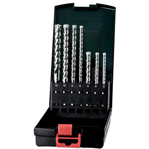 Metabo SDS-plus Pro 4 Premium-Bohrersatz in robuster Kunststoffkassette - 7 teiliges Set