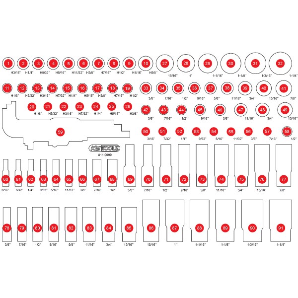 KS Tools Leere Schaumstoffeinlage zu 811.0099