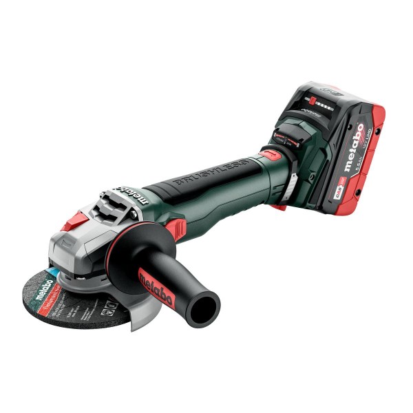 Metabo Akku-Winkelschleifer WB 18 LT BL 11-125 Quick mit Bremse, Schnellspannmutter - metaBOX 165 L - 18V 2x5.5Ah LiHD + ASC 145