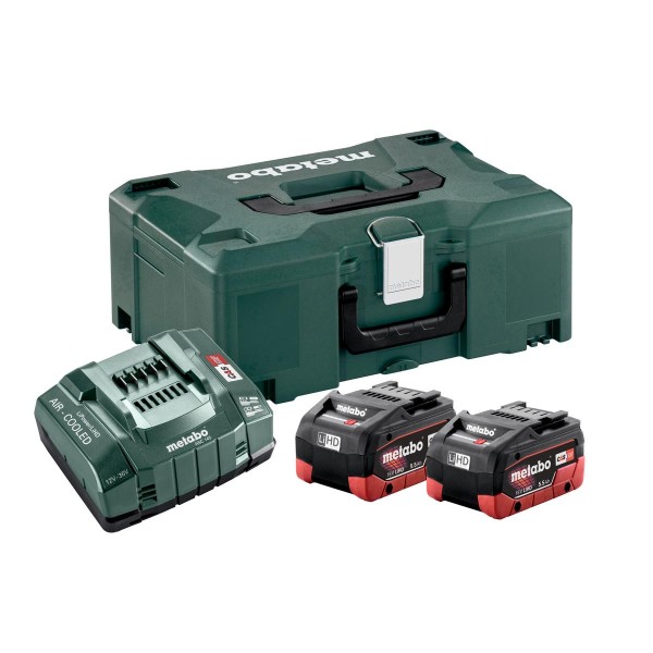 Metabo Basis-Set 2 x LiHD 5.5 Ah + metaBOX 145