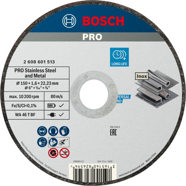 Bosch Trennscheibe gerade Standard for Inox WA 46 T BF, 150 mm, 1,6 mm