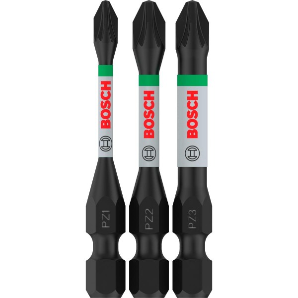 Bosch PRO Pozidriv Impact Bit,PZ1,PZ2,PZ3,55 mm - 3 teiliges Set