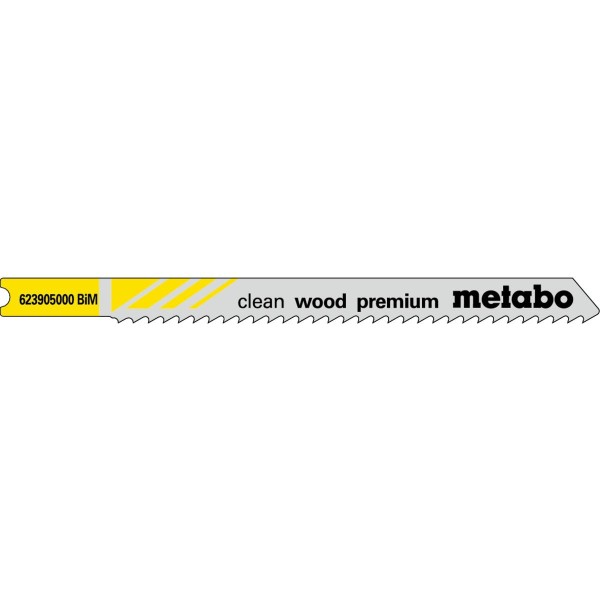 Metabo U-Stichsägeblätter clean wood premium 82 / 2,5 mm, BiM, Universalschaft - 5 Stück