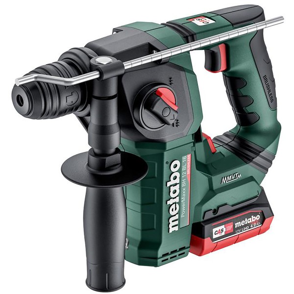 Metabo Akku-Bohrhammer PowerMaxx BH 12 BL 16 metaBOX 145 - 12V 2x4Ah LiHD + ASC 55